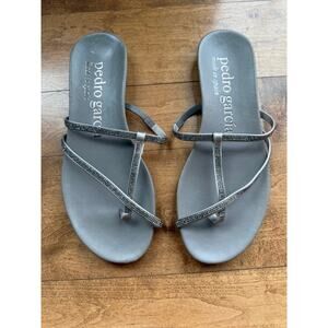 Garcia Belisa designer sandal size 37 (US 7) Silver Swarovski crystal straps